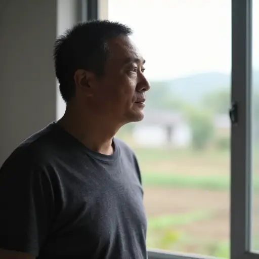 他对故乡感到深深的渴望。