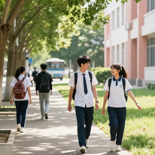 比起坐公交，他们更喜欢走路去上学。