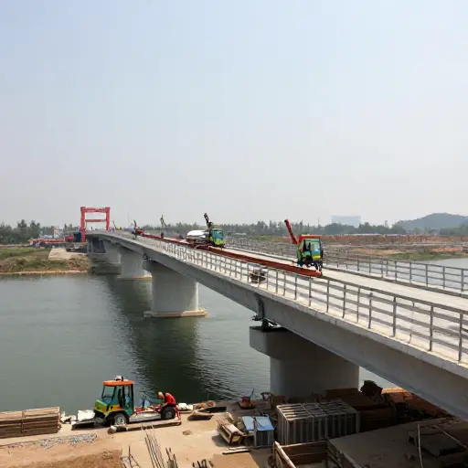 这座桥正在建设中。