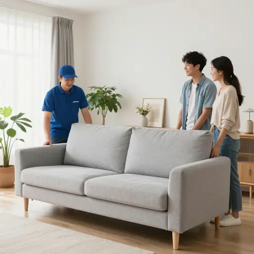 他们赊购了那张新沙发，将在明年内付清款项。