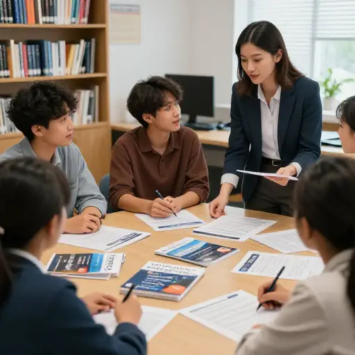 她的工作是帮助学生顺利从高中过渡到大学。