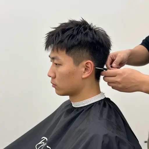 我修剪你耳朵周围时请坐好别动。