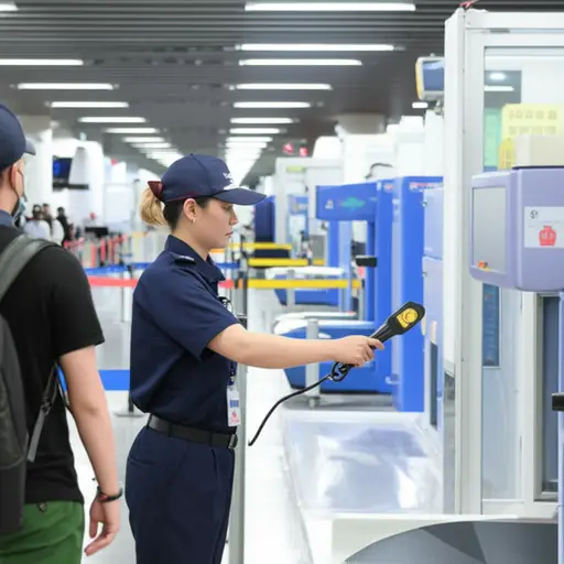 这台金属探测器在机场安检中非常有用。
