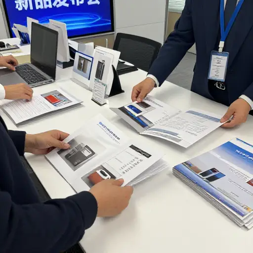 该公司为产品发布会制作了新的宣传材料。