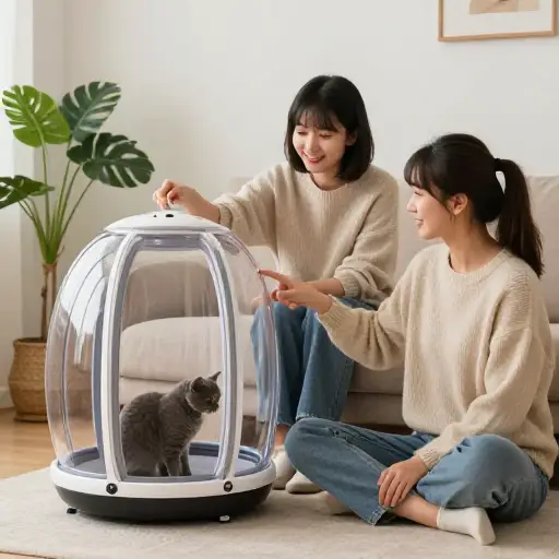 她说她会帮我照看猫的。