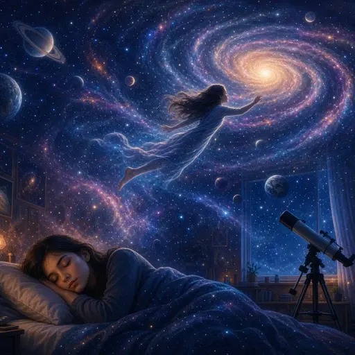 她常常梦想着前往遥远的星系。