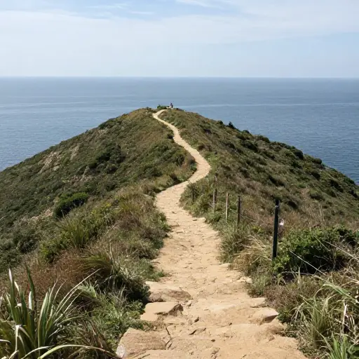 这条徒步小径沿着风景秀丽的海岸线蜿蜒数英里。