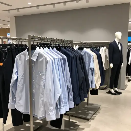 这家商店的男士专区有很多新款衬衫。