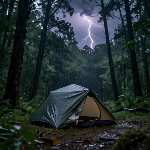 他们的帐篷在暴风雨中提供很少的保护。
