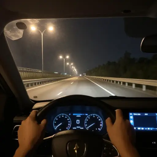 夜间独自驾驶时，务必采取必要的预防措施。