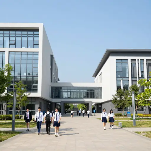 图书馆和体育馆之间有一个学生中心。