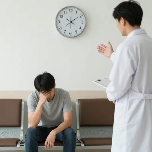 我等了一个多小时，医生终于叫到了我的名字。