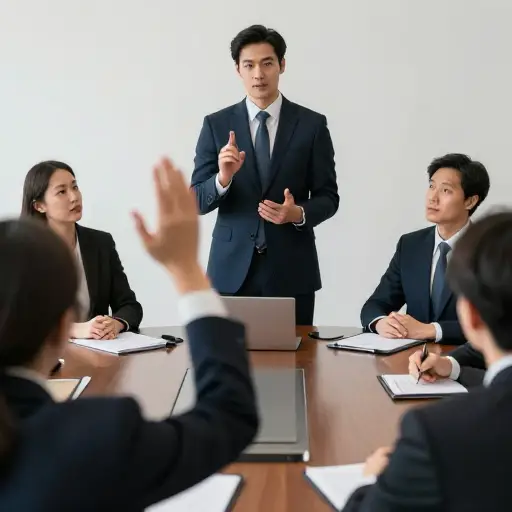 他在会议中不停地打断别人，这明显是对发言者的不尊重。