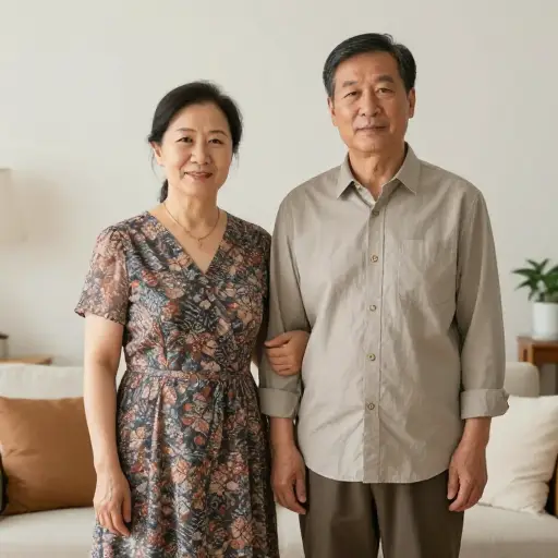 她个子不高，她丈夫也不高。