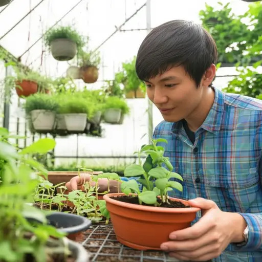 他对生物学很感兴趣，尤其是植物的生长过程。