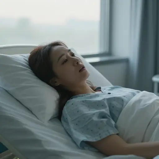 久病之后，她的声音听起来虚弱而遥远。
