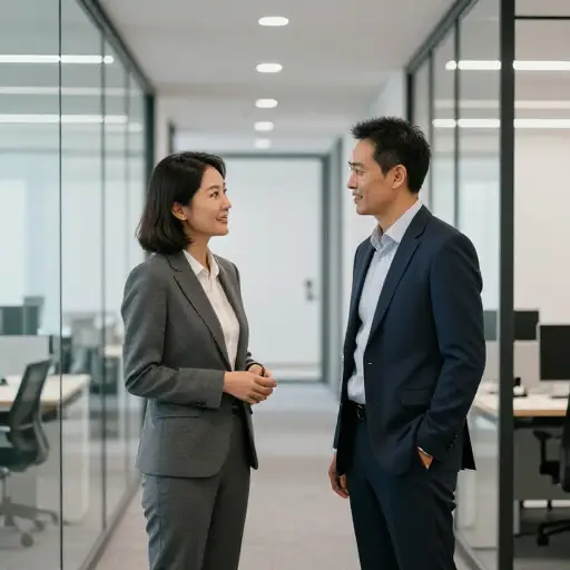 碰巧，我们俩在同一家公司工作。