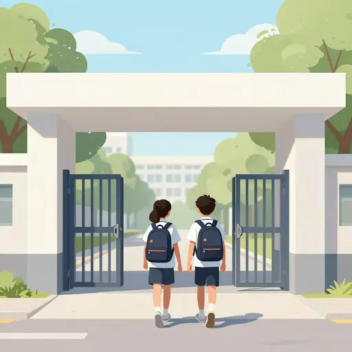 我们八点到学校。