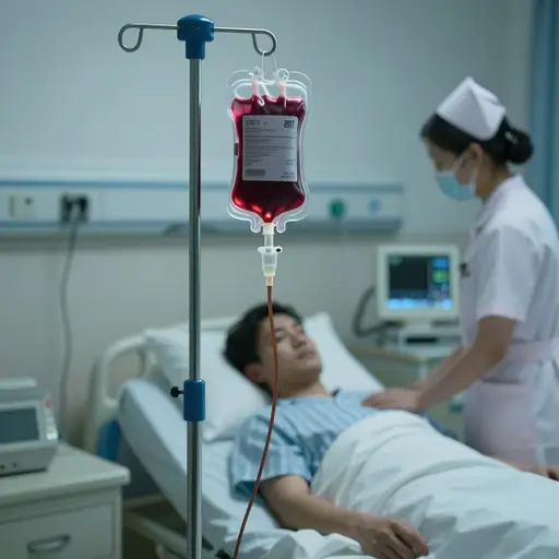 病人在医院接受了感染的血。
