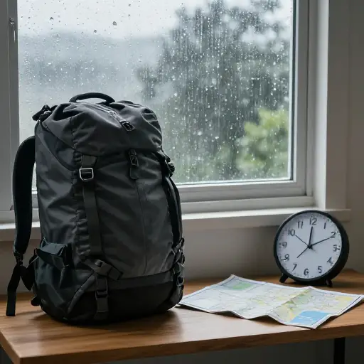我们应该取消旅行；下雨了，而且反正我们时间不够。