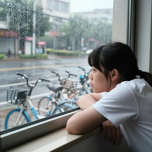 昨晚又下雨了。