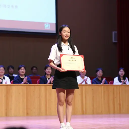 她因出色的学术表现被授予了一份奖学金。