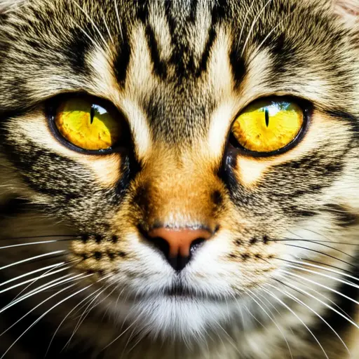 那只小猫有着一双明亮的黄眼睛。