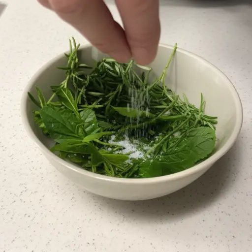 加一点盐以带出香草的味道。