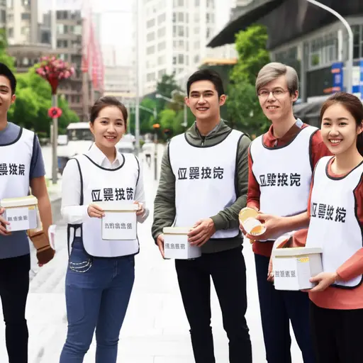 他们正在为慈善机构筹款。