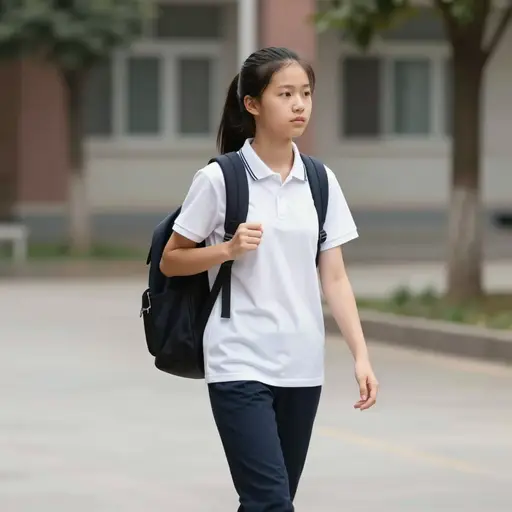 她是一名十几岁的学生。