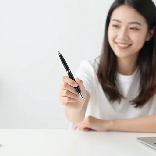 我的钢笔在哪里？在这里。