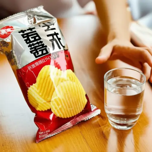 这些薯片太咸了，我需要喝点水。