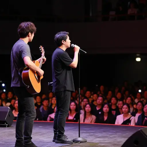 音乐会邀请了一位被赞誉的歌手和词曲作者。