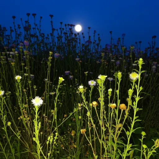 夏夜的花园里，蟋蟀的鸣叫此起彼伏。