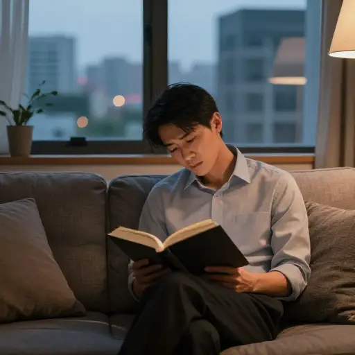 在办公室度过漫长的一天后，我喜欢读一本好书来放松。