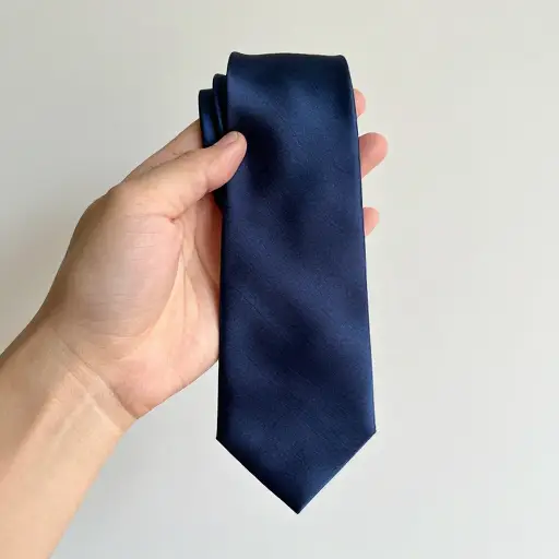 我收到一条丝绸领带作为礼物。