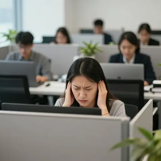 开放式办公室里持续的背景噪音往往会惹恼员工。