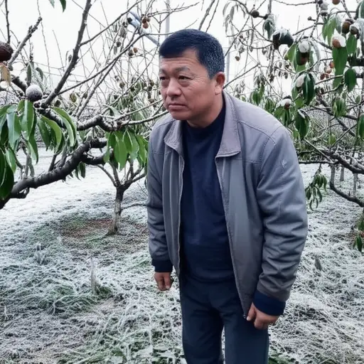 农民担心霜冻会导致果实过早成熟。