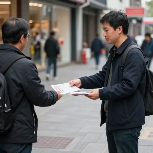 他在街上分发了一份反对新税的小册子。