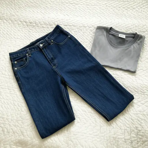 这些牛仔裤很舒服，我几乎每天都穿。