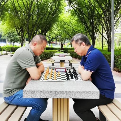 他接受了邻居的下棋挑战。