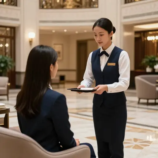 这家酒店保持高水平的服务。