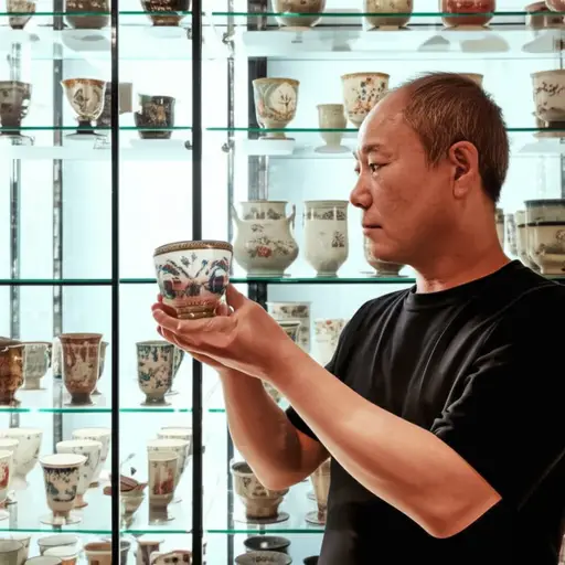 他对收集古董杯子有着近乎病态的迷恋。