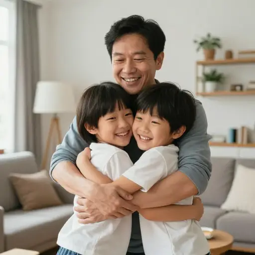 他爱他的孩子们。