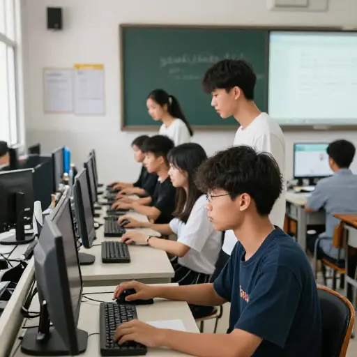 因此，计算机数量不足无法满足学生的需求。