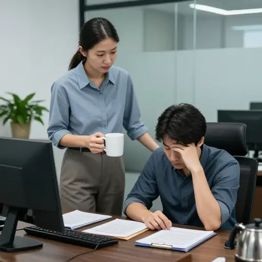 要我给你倒杯咖啡吗？你看起来有点累。