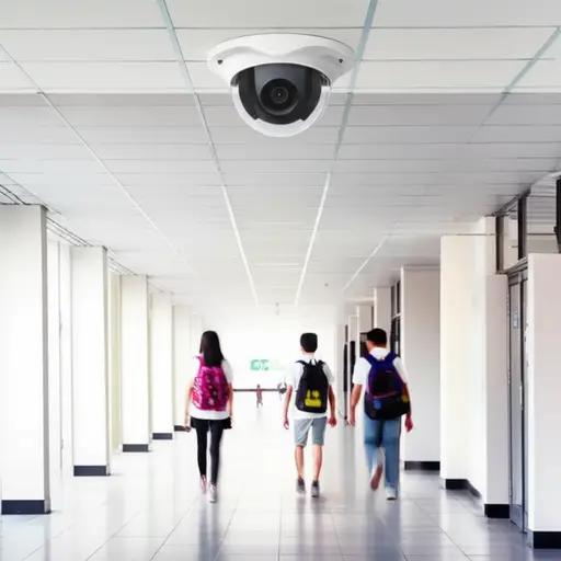 学校安装了摄像头来监控学生们的活动。