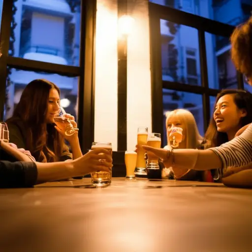 我们经常在周末去社区的酒吧喝啤酒。