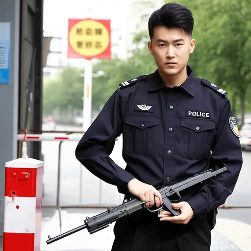 警察在检查站查获了一把未登记的枪支。