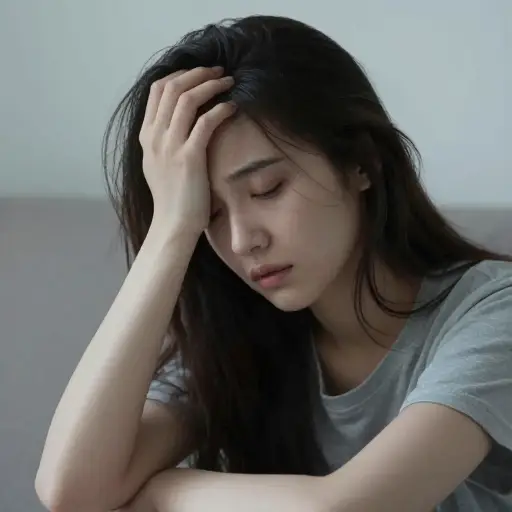 那个年轻女孩快要晕倒了。